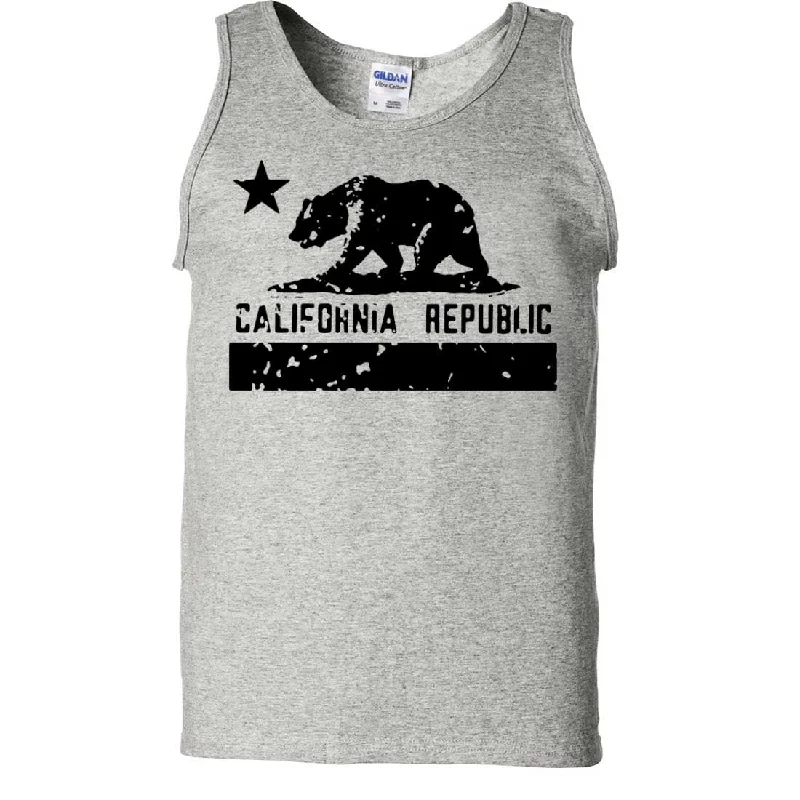 California Flag Black Print Silhouette Asst Colors Tank Top