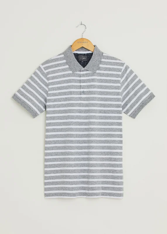 Gresley Polo Shirt - Grey/White