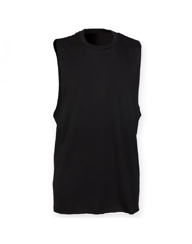 High Neck Slash Armhole Vest | BLACK