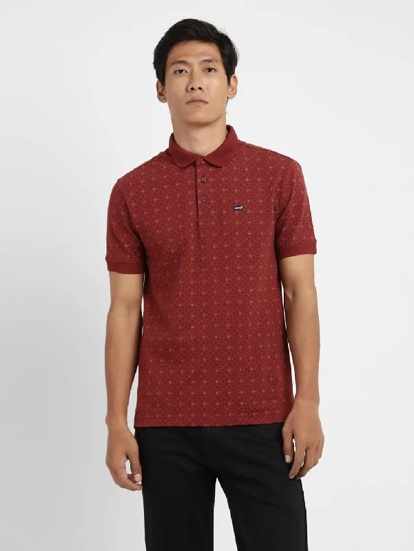 Men's Geometric Print Polo T-shirt