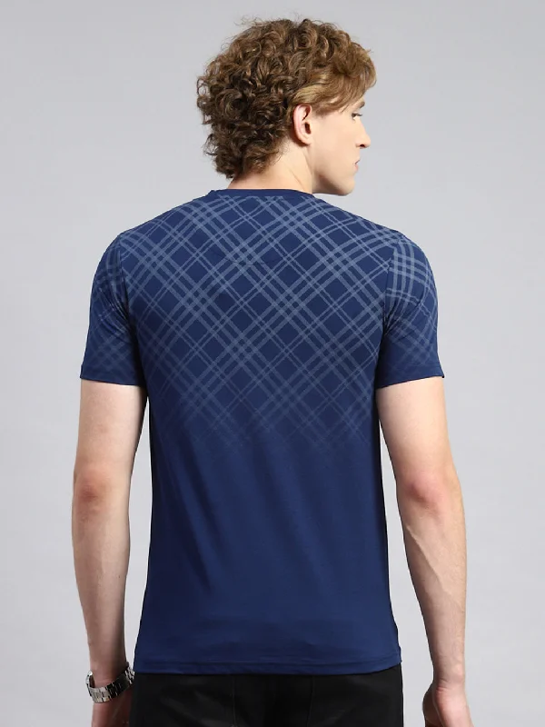 Men Blue Printed T-Shirt