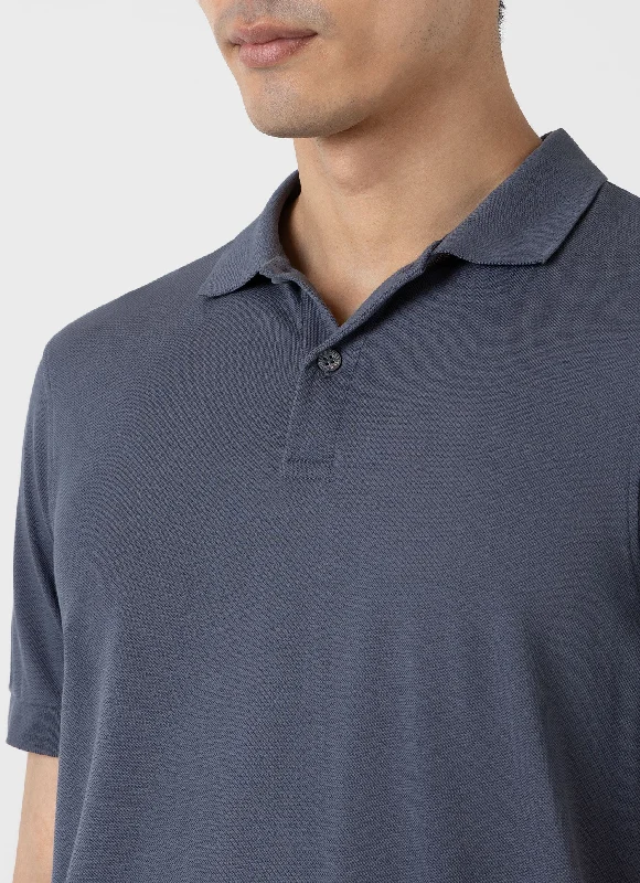 Men's Piqué Polo Shirt in Slate Blue