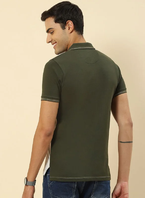 Men Olive Printed T-Shirt