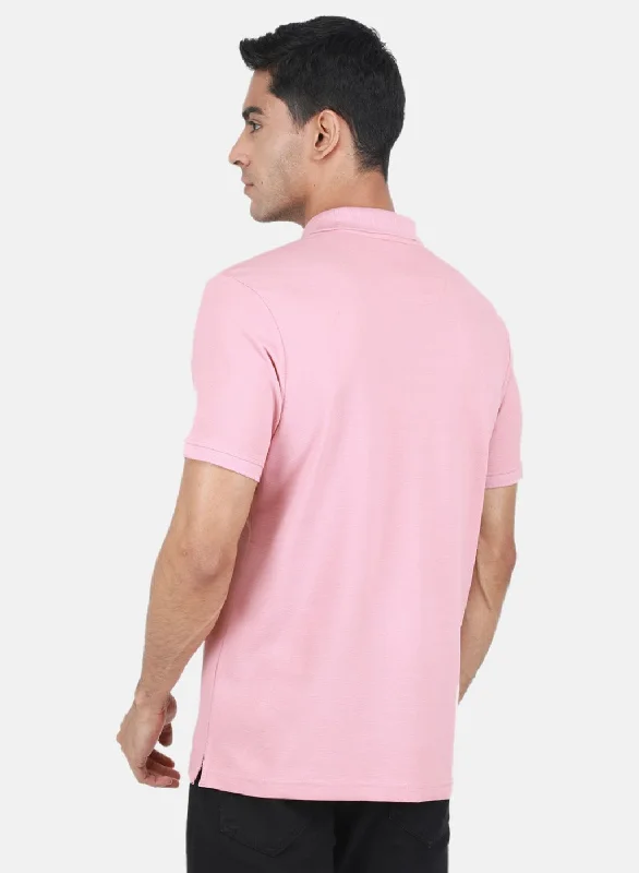 Men Pink Solid T-Shirt