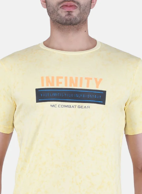 Men Yellow Printed T-Shirt