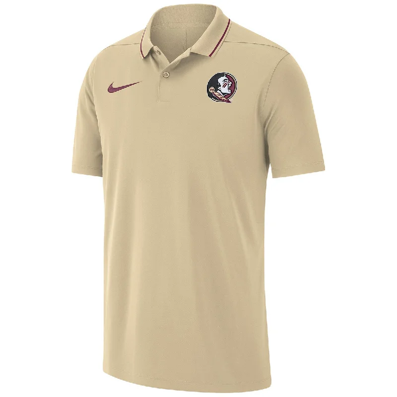 Nike Men's Seminole Logo 2023 Dri-fit Coaches Polo - Vegas Gold