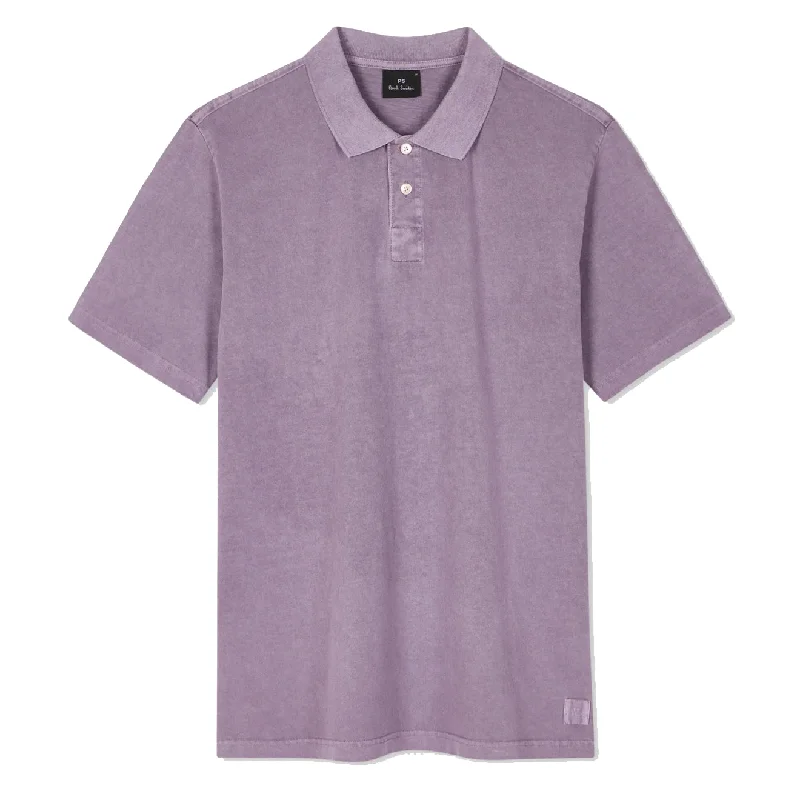 Paul Smith Acid Wash Cotton Polo Shirt Purple