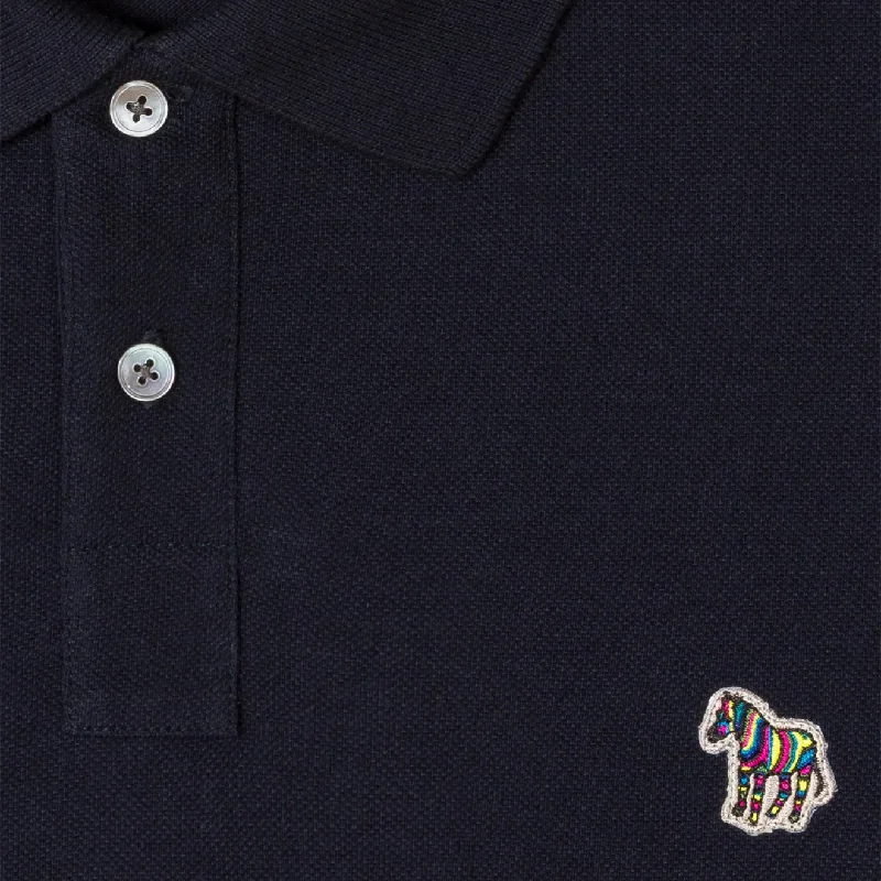 Paul Smith Cotton-Piqué Zebra Logo Polo Shirt Dark Navy