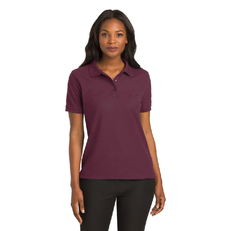 Port Authority L500 Ladies Silk Touch Polo - Burgundy