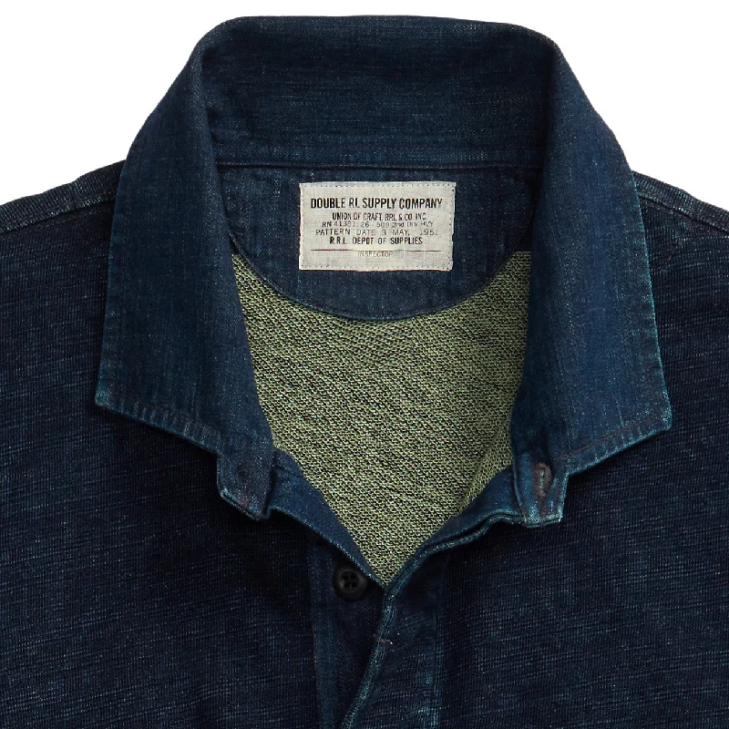 RRL by Ralph Lauren Indigo French Terry Rugby Shirt Indigo