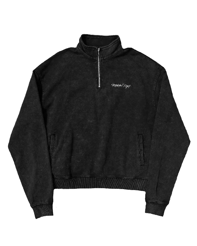 Signature Quarter-Zip | Washed Black | IN STOCK