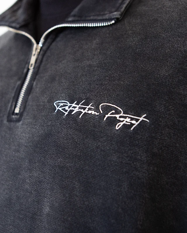 Signature Quarter-Zip | Washed Black | IN STOCK