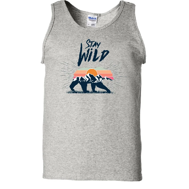 Stay Wild Sunset Bear Asst Colors Tank Top