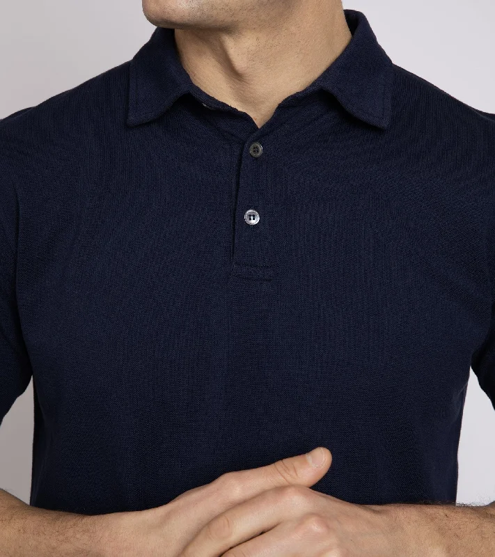 Trunk Moxon Short Sleeve Polo Shirt: Navy