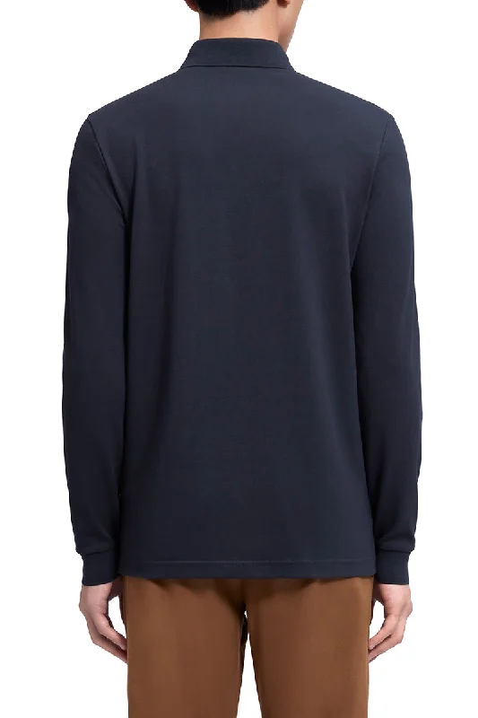 VISDRY™ Pique Long Sleeve Polo | Charcoal GYE164