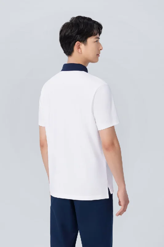 VISDRY™ Pique Contrast Collar Polo | White WH001Z