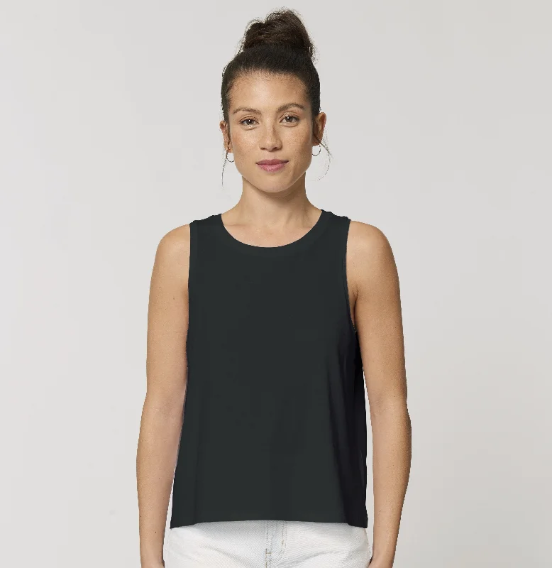 Women's Stella Dancer Crop Tank Top | BLACK