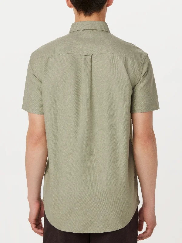 The Jasper Short Sleeve Oxford Shirt in Olive Green