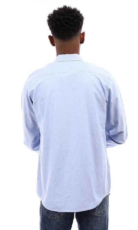 94714 Side Chest Pocket Heathered Light Blue Shirt