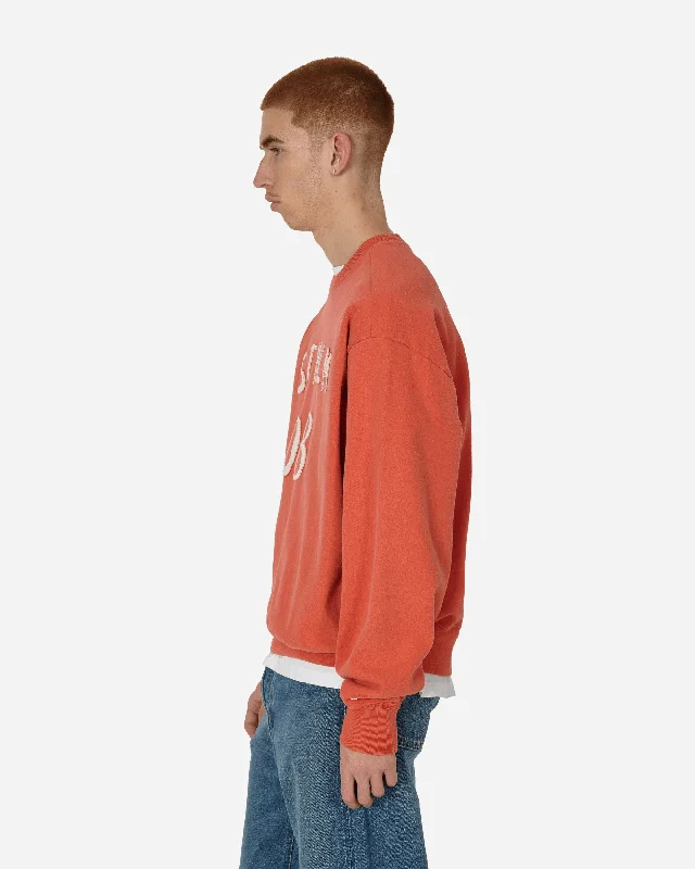 Patch Print Crewneck Sweatshirt Chili Orange