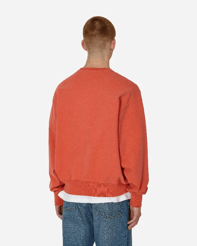 Patch Print Crewneck Sweatshirt Chili Orange