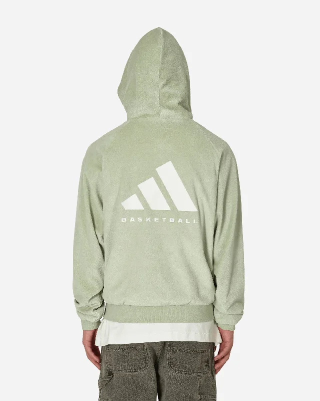 Basketball Velour Hooded Sweatshirt Green