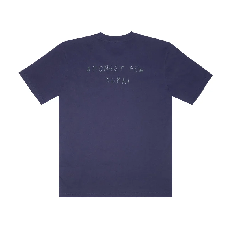 amongst few - Hand Embroidered T-Shirt (Blue)