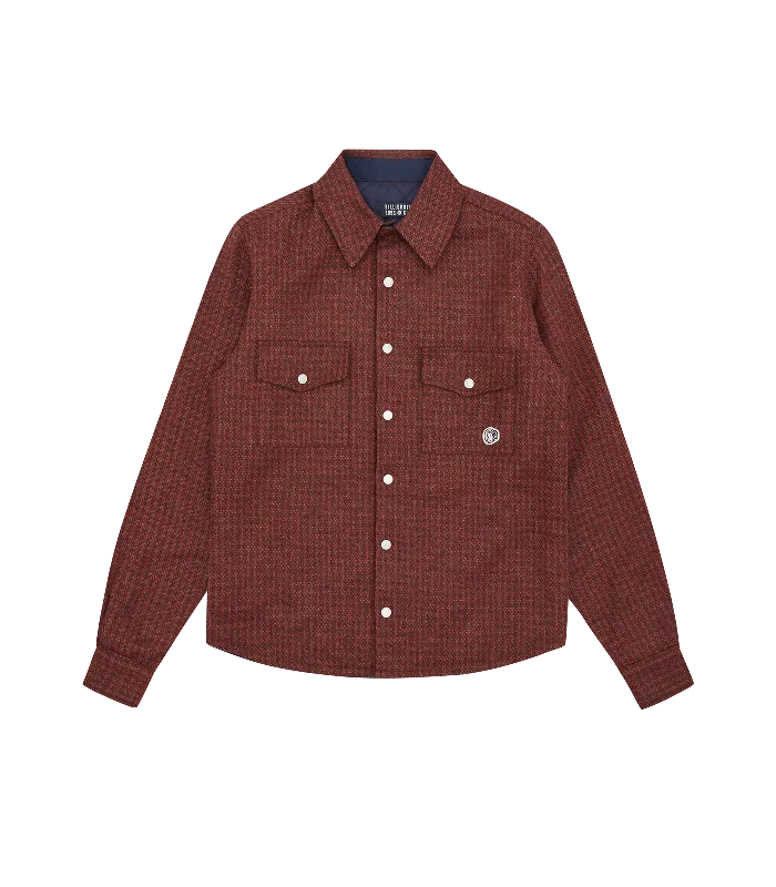 ARCH LOGO CHECK OVERSHIRT - BURGUNDY