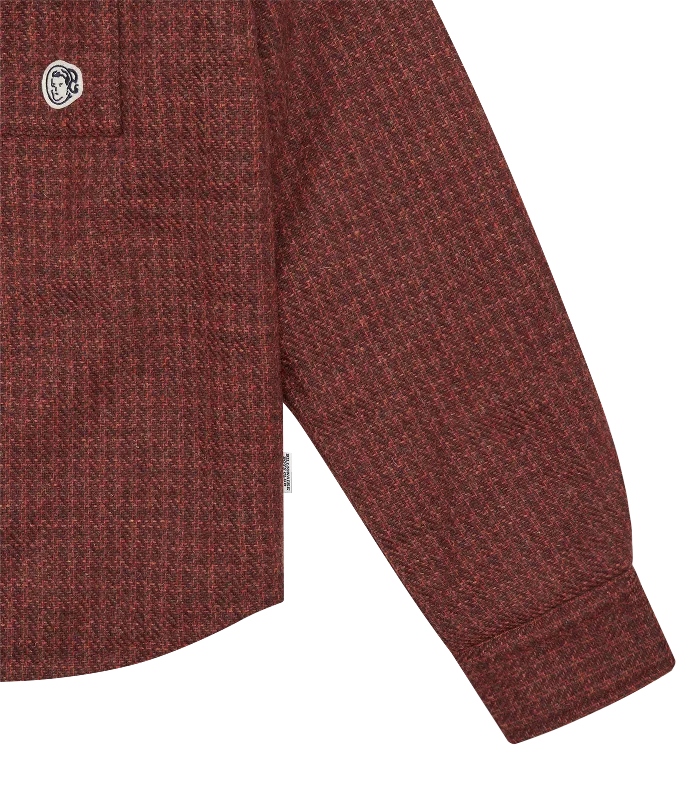 ARCH LOGO CHECK OVERSHIRT - BURGUNDY