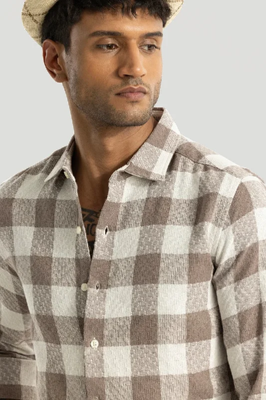 Armor Light Brown Checks Shirt