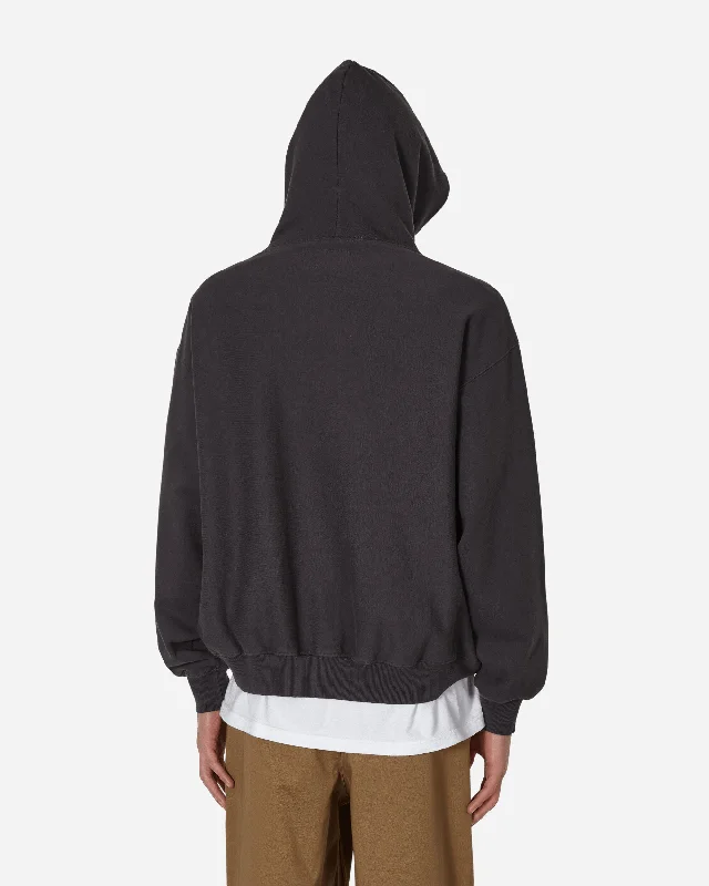 Script Embroidered Hooded Sweatshirt Grey