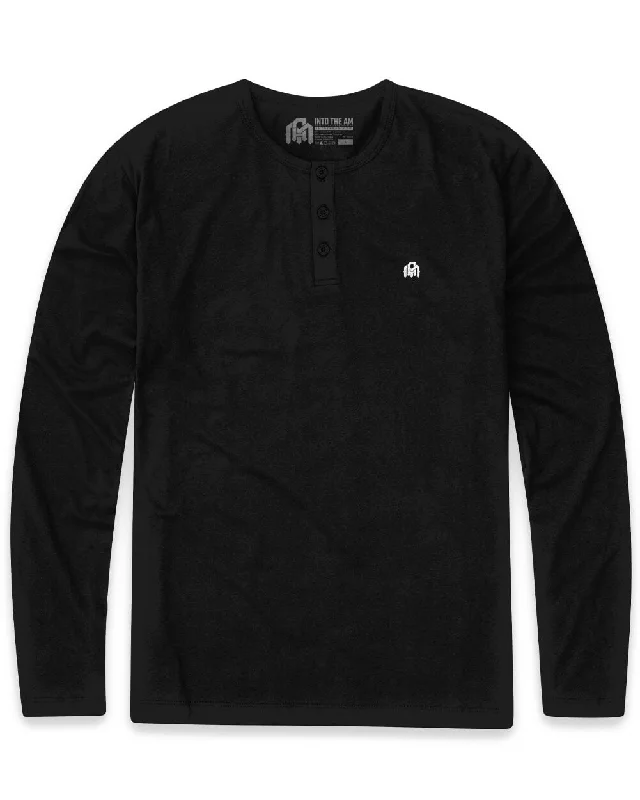 Long Sleeve Henley Tee - Branded