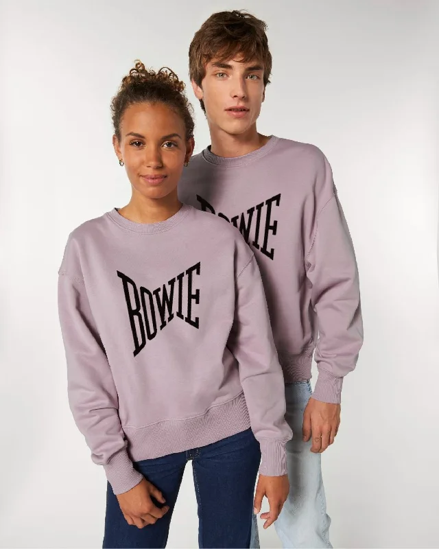 'BOWIE' EMBROIDERED ORGANIC COTTON UNISEX OVERSIZED 'RADDER' SWEATSHIRT - optional embroidery colour