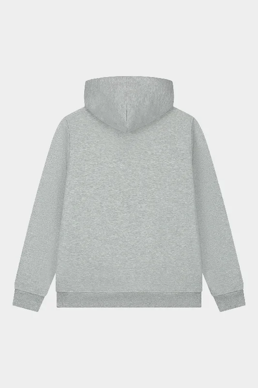 Brand Straight Hoodie Grey Melange