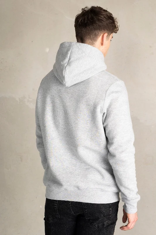 Brand Straight Hoodie Grey Melange