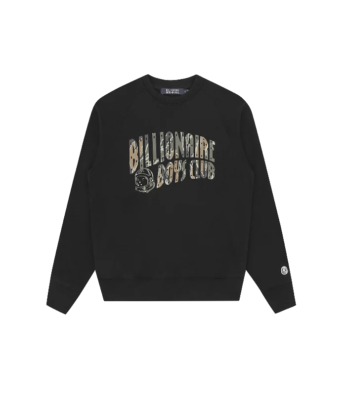 CAMO ARCH LOGO CREWNECK - BLACK