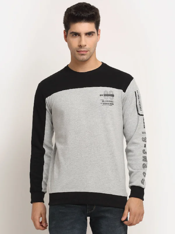 Cantabil Men's Grey Melange Sweatshirt