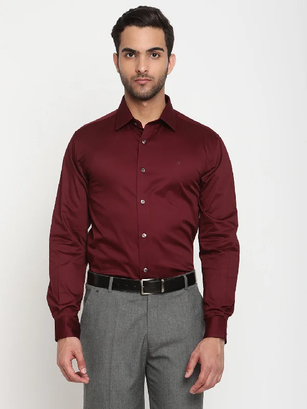 Cantabil Men's Maroon Party Wear Shirt