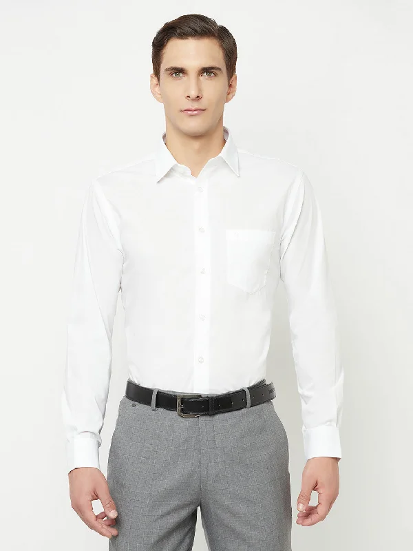 Cantabil Men's White Formal Shirt