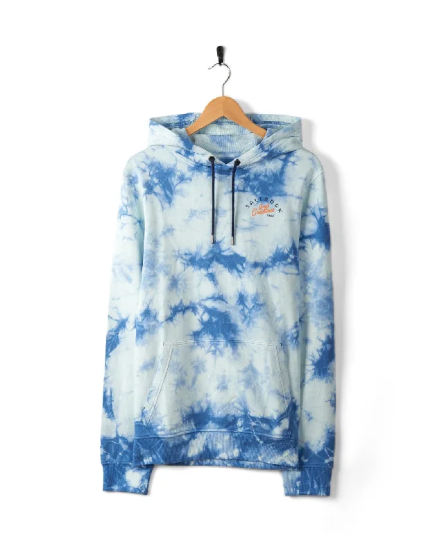 Coastline - Mens Tie Dye Pop Hoodie - Blue