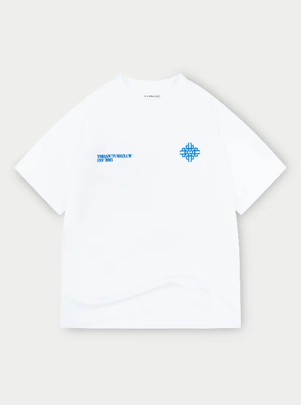 BLURRED GRAPHIC EMBLEM T-SHIRT - COBALT