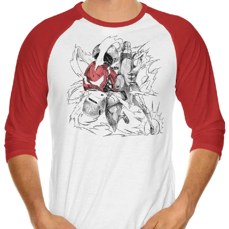 3/4 Sleeve Raglan T-Shirt / Red / XS