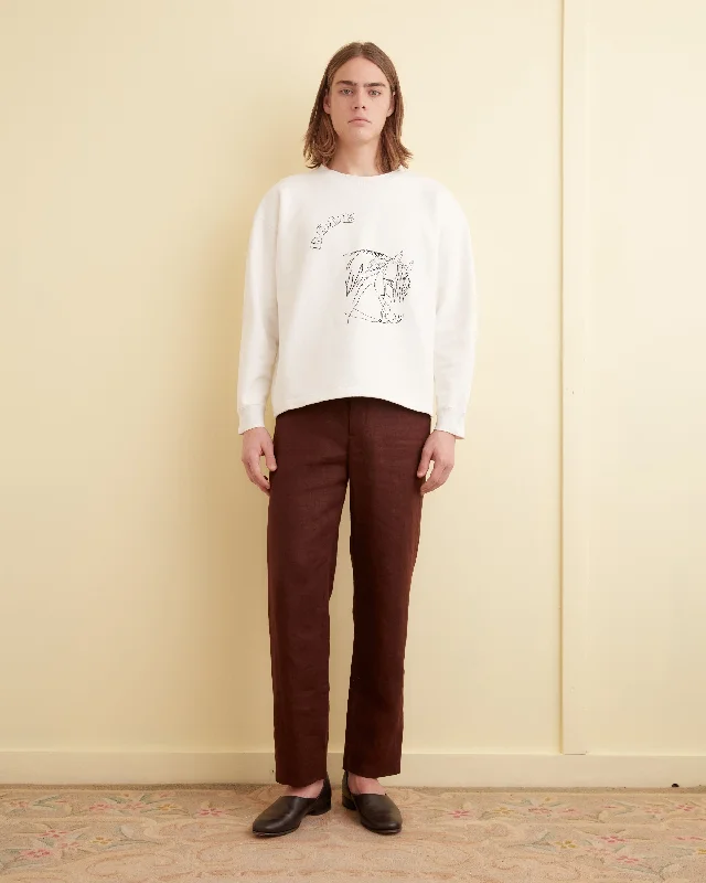 Embroidered Pony Crewneck - Cream