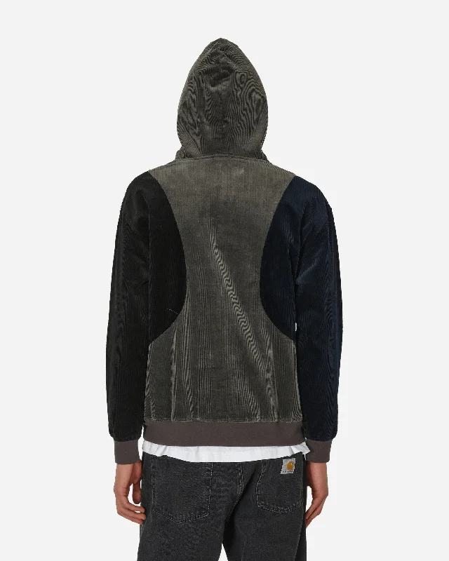 Wave Corduroy Hoodie Charcoal