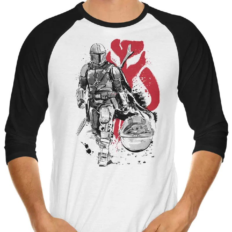 Lone Hunter and Cup - 3/4 Sleeve Raglan T-Shirt