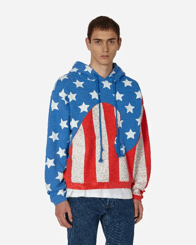 Stars & Stripes Swirl Hooded Sweatshirt Blue