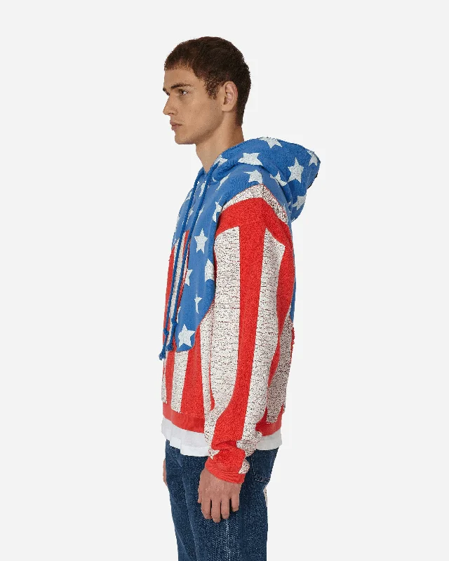 Stars & Stripes Swirl Hooded Sweatshirt Blue