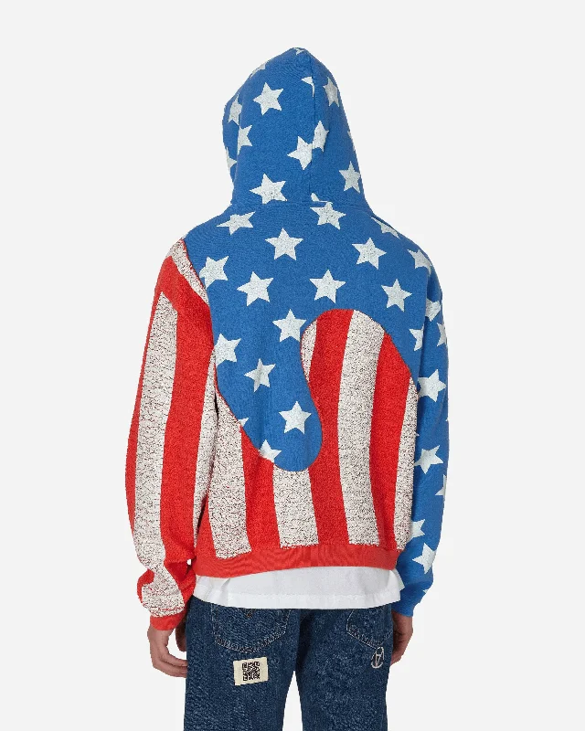 Stars & Stripes Swirl Hooded Sweatshirt Blue