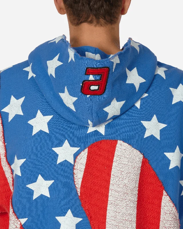 Stars & Stripes Swirl Hooded Sweatshirt Blue