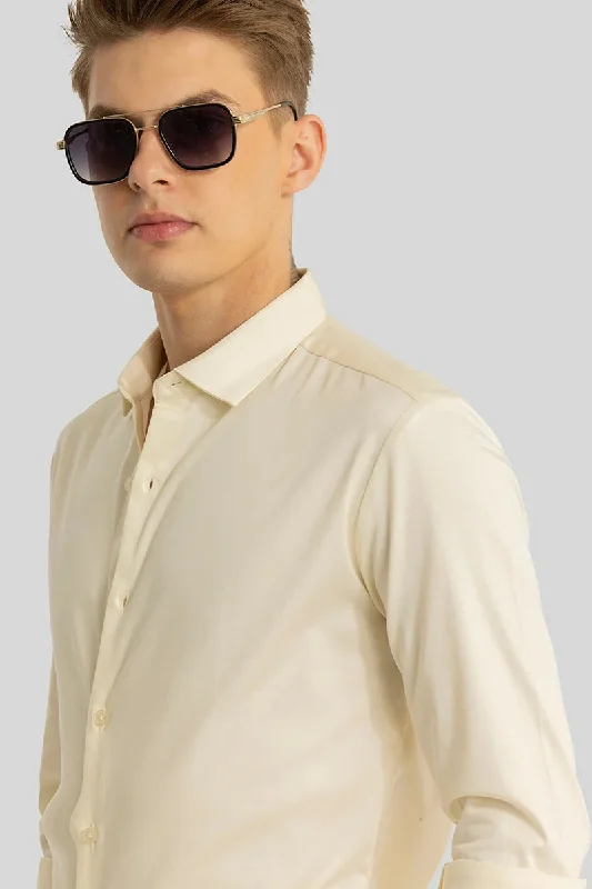 Etnni Cream Plain Stitchless Shirt